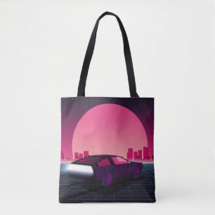 Tote Bag Un avenir rétro. arrière - plan sci-fi style année