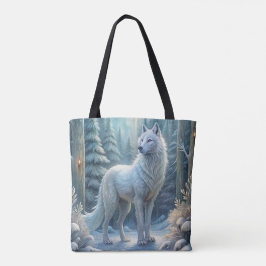 Tote Bag Un Beau Loup Blanc (Dos)
