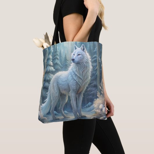 Tote Bag Un Beau Loup Blanc (De près)