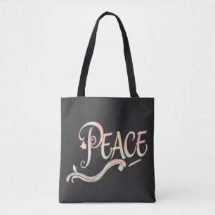 Tote Bag Un beau script fluide du mot "Paix" re