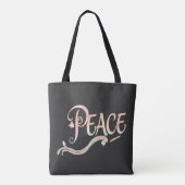 Tote Bag Un beau script fluide du mot "Paix" re (Dos)