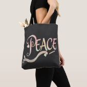 Tote Bag Un beau script fluide du mot "Paix" re (De près)