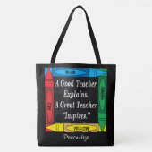 Tote Bag Un bon enseignant explique : (Devant)