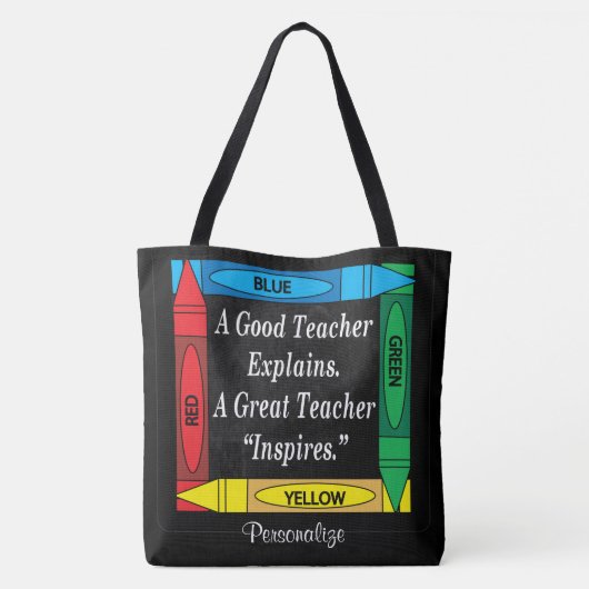 Tote Bag Un bon enseignant explique : (Dos)