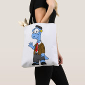 Tote Bag Un Brontosaur Dessiné, Habillé Comme Frankenstein. (De près)