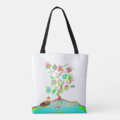 Tote Bag Un canard et un arbre de vie (Dos)
