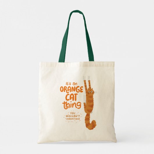 Tote Bag Un Chat Orange - Drôle Tabby Chat Accroché Sur (Dos)