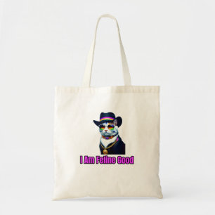 Tote Bag Un chat portant une fedora et des lunettes de sole