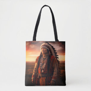 Tote Bag Un chef indien d'Amérique du Nord sur une épaule
