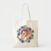 Tote Bag Un cheval bleu marguerite (Devant)