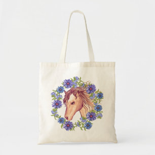 Tote Bag Un cheval de marguerite bleue