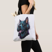 Tote Bag Un chien cool écoutant de la musique (De près)