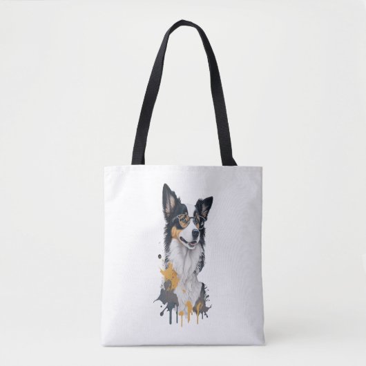 Tote Bag Un chien mignon Bordure Collie (Devant)