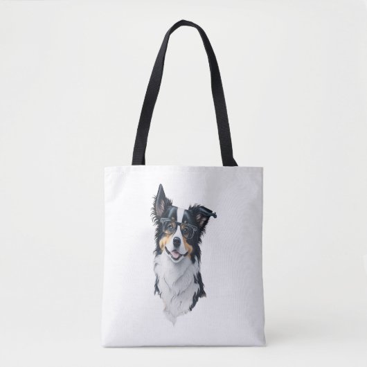 Tote Bag Un chien mignon Bordure Collie (Devant)