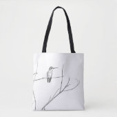 Tote Bag Un colibri sur un bâton (Devant)