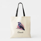 Tote Bag Un Corbeau noir sur une branche (Dos)