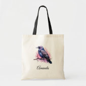 Tote Bag Un Corbeau noir sur une branche (Devant)
