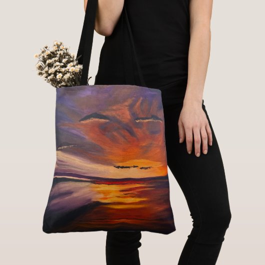 Tote Bag Un coucher de soleil à San Diego, Original par Gar (De près)
