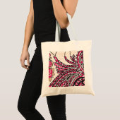 Tote Bag Un design cachemire décoratif avec rouge vif et ép (Devant (produit))
