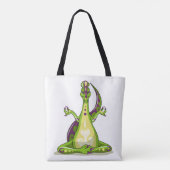 Tote Bag Un Dinosaure Iguanodon Qui Fait Du Yoga. (Dos)