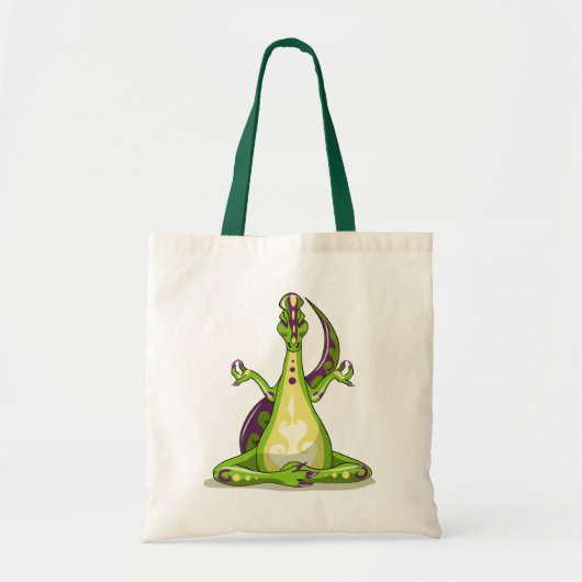 Tote Bag Un Dinosaure Iguanodon Qui Fait Du Yoga. (Devant)