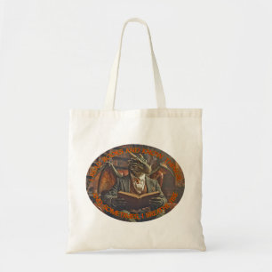 Tote Bag Un dragon lisant pour apprendre et pour le plaisir
