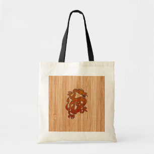 Tote Bag Un dragon rouge sur Bambou comme