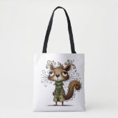 Tote Bag Un écureuil en peluche verte (Devant)