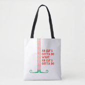 Tote Bag Un elfe doit faire de mignonnes jambes rayées amus (Devant)