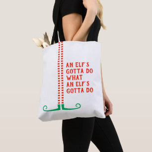 Tote Bag Un elfe doit faire de mignonnes jambes rayées amus
