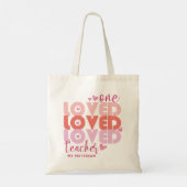 Tote Bag Un enseignant d'amour rose moderne Nom personnalis (Dos)