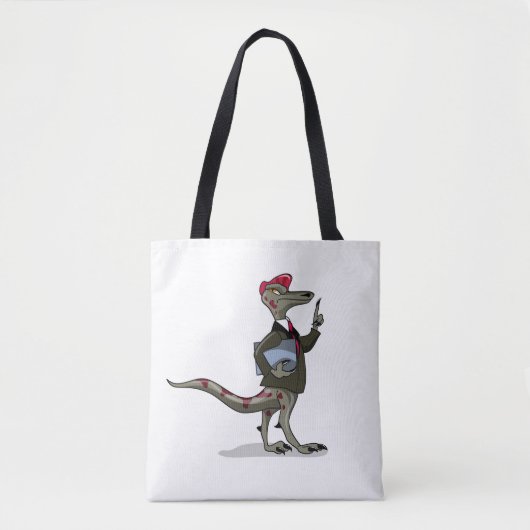 Tote Bag Un Greffier De Caricature Iguanodon. (Devant)