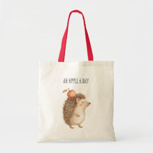 Tote Bag Un hérisson par jour une pomme