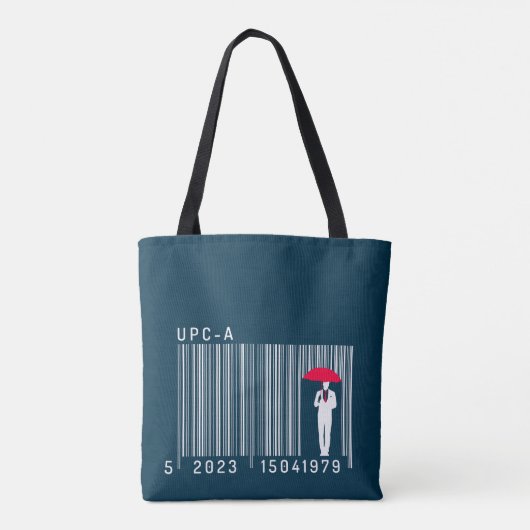 Tote Bag Un homme élégant tenant un code barre parapluie (Dos)