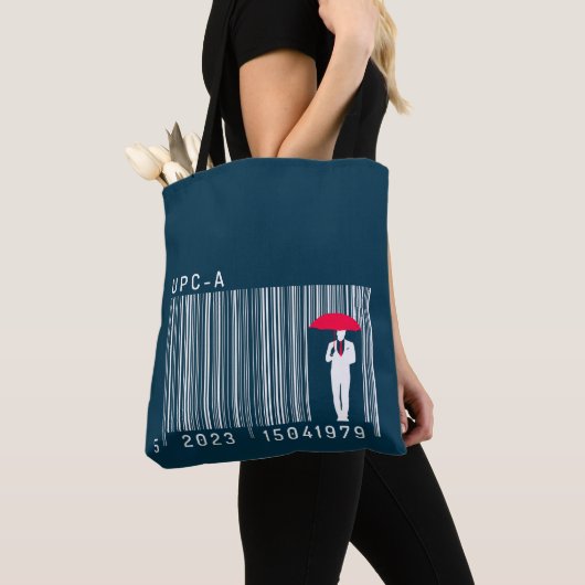 Tote Bag Un homme élégant tenant un code barre parapluie (De près)