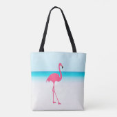 Tote Bag Un joli flamant rose sur la plage (Dos)