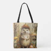 Tote Bag Un joli hérisson en forêt (Dos)