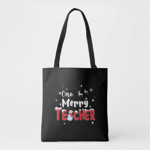 Tote Bag Un joyeux enseignant Snowman Enseigner Noël