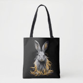 Tote Bag Un lapin gris génial en feu (Devant)
