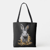 Tote Bag Un lapin gris génial en feu (Dos)