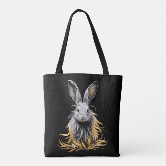 Tote Bag Un lapin gris génial en feu (Dos)