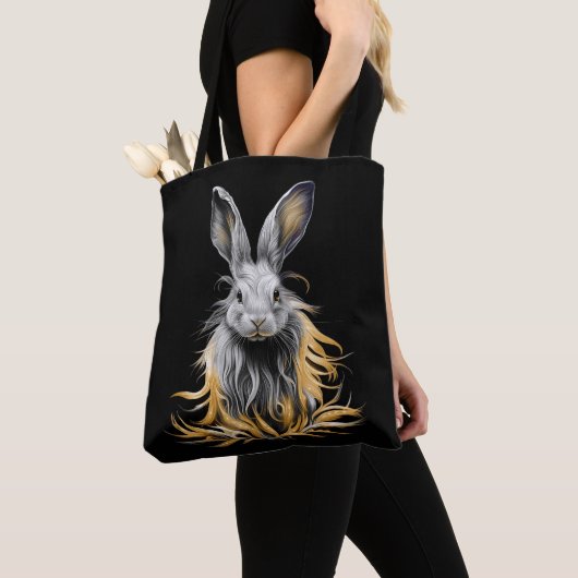 Tote Bag Un lapin gris génial en feu (De près)