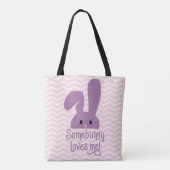 Tote Bag Un Lapin M'Aime Mignonne Lapin Pâques (Dos)