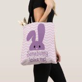 Tote Bag Un Lapin M'Aime Mignonne Lapin Pâques (De près)