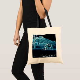 Tote Bag Un Loup Sur Neige