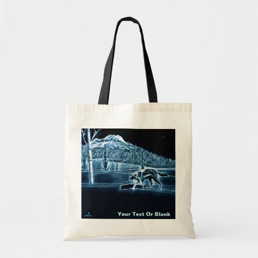Tote Bag Un Loup Sur Neige (Devant)