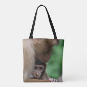 Tote Bag Un Macaque et ce de bébé est mère (Dos)