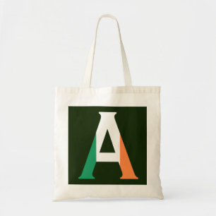 Tote Bag Un monogramme superposé sur le drapeau irlandais b