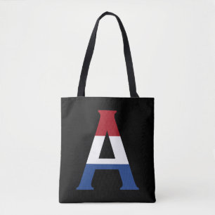 Tote Bag Un monogramme superposé sur le drapeau NLD sur le 