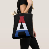 Tote Bag Un monogramme superposé sur le drapeau NLD sur le  (De près)